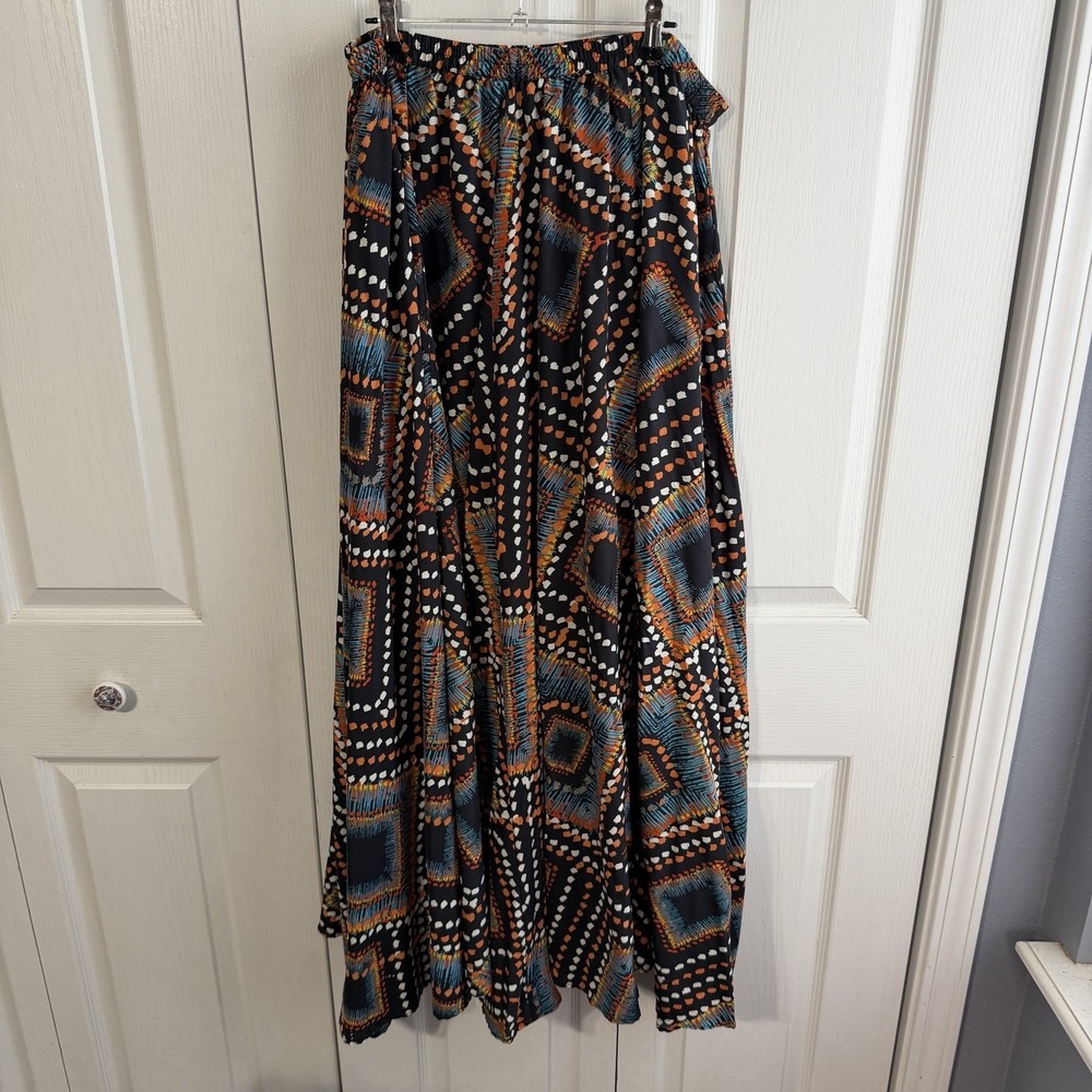 Mix Nouveau New York Multicolor Geometric Flowy Gypsy Maxi Skirt Boho Y2K